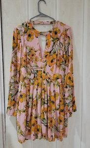 Free People Long Sleeve Floral Sun Dress